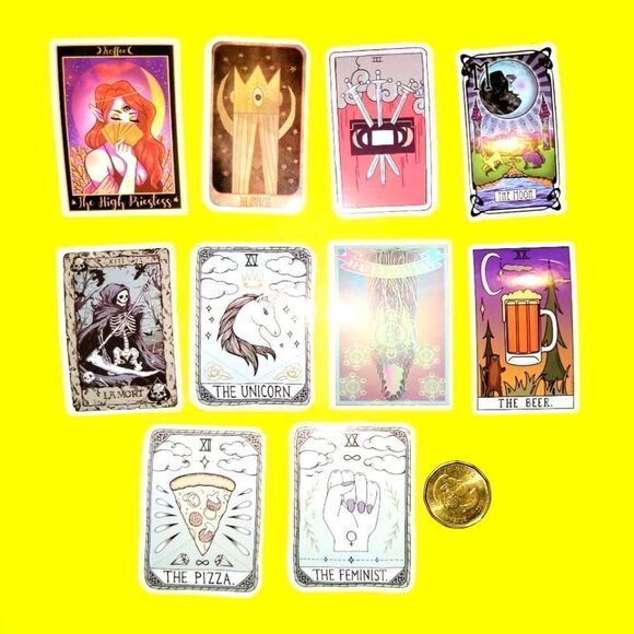 3/$20 Brand New 10x Funny Tarot Card Waterproof Stickers - Picture 1 of 1